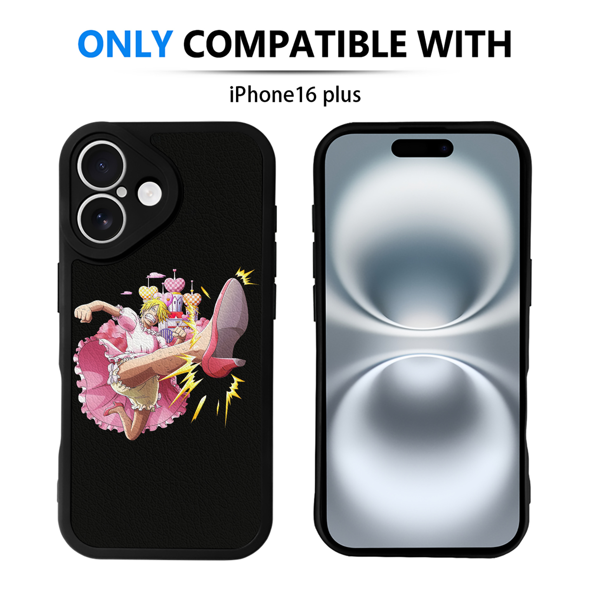 （画像用） ワンピース サンジ ONE PIECE Sanji 【iPhone 16シリーズ対応】シリコンスマホケース（レザー調） 材質：シリコン
